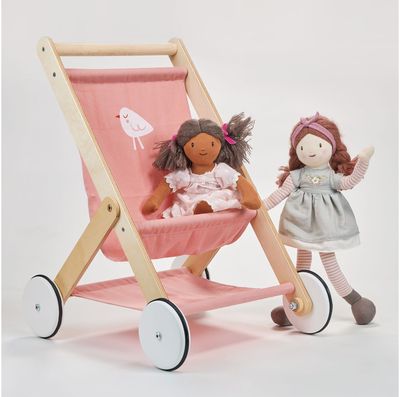 Medinis žaislas MENTARI Lėlės vežimėlis