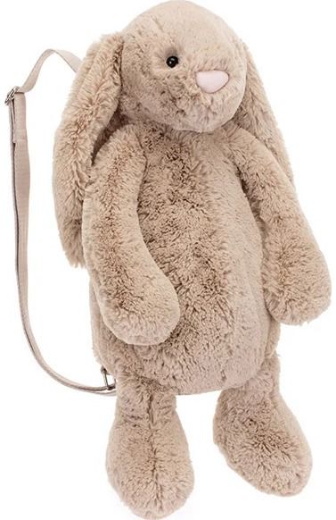 Pliušinis žaislas zuikutis JELLYCAT Bashful Beige Bunny kuprinė