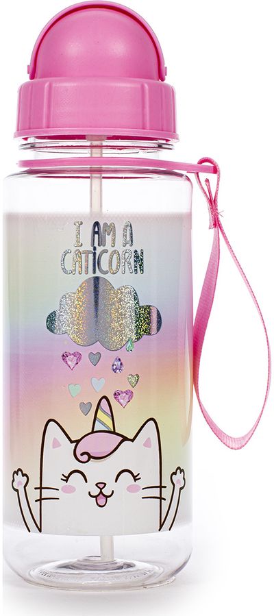 Plastikinė gertuvė su šiaudeliu TCD, 414 ml