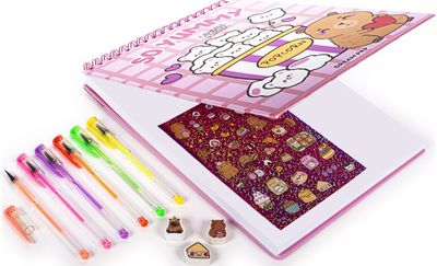 Eskizavimo albumas TCD KIDS Capybara, + 6 rašikl., lipdukai, 2 trintuk., štampas