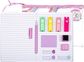 Kanceliarinis rinkinys POSH+POP Btw Glitter: užrašinė, lipnūs lapeliai, žymekliai ir rašiklis