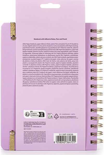 Kanceliarinis rinkinys POSH+POP Btw Flower: užrašinė, lipnūs lapeliai, 4 rašikliai, lipdukai