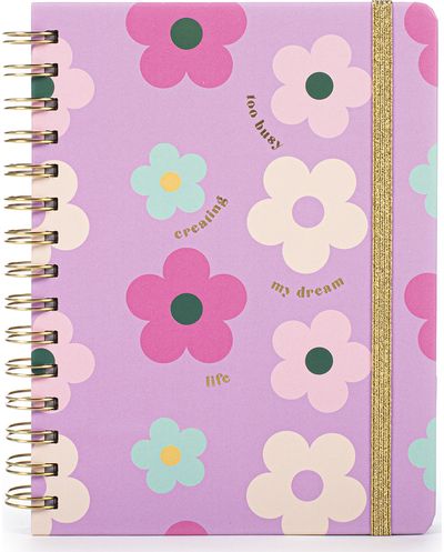 Kanceliarinis rinkinys POSH+POP Btw Flower: užrašinė, lipnūs lapeliai, 4 rašikliai, lipdukai