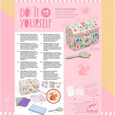 Kūrybinis rinkinys DJECO DIY Mosaics & Sticker paslapčių dėžutė