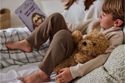 Šildomas pliušinis žaislas WARMIES meškutis Brown Curly Bear (standartinis dydis )