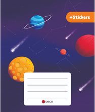 Sąsiuvinis DISCO, su lipdukais, 2–4 kl., 12 l., langeliais