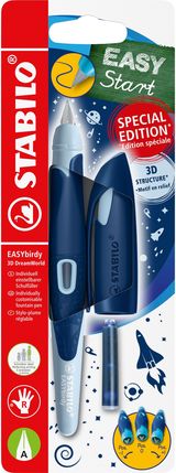 Ergonominis plunksnakotis STABILO EASYbirdy 3D DreamWorld, A, R, mėlynos sp.