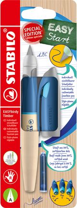 Ergonominis plunksnakotis STABILO EASYbirdy Timber, A, R, mėlynos sp.