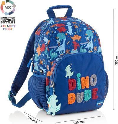 Kuprinė MR London Fun Dino, RPET, 35 cm, 2 sk.