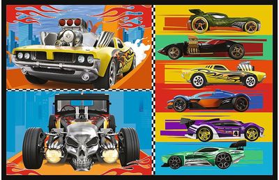 TREFL HOT WHEELS Dėlionių rinkinys Automobiliai, 2 x 70 det.