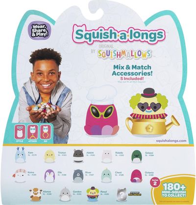 SQUISHMALLOWS SQUISH-A-LONGS Herojai, 14 vnt., 2,5 cm