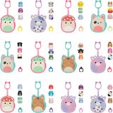SQUISHMALLOWS CLIP-A-LONGS Herojai-siurprizai, 3 vnt., 2,5 cm