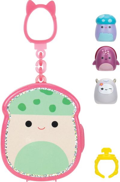 SQUISHMALLOWS CLIP-A-LONGS Herojai-siurprizai, 3 vnt., 2,5 cm