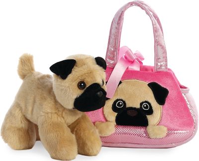 AURORA FANCY PALS Pliušinis mopsas rankinėje, 20 cm