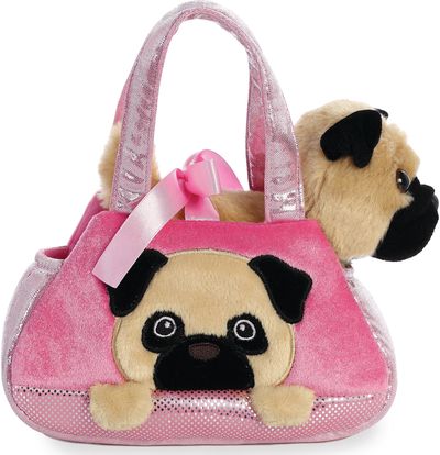 AURORA FANCY PALS Pliušinis mopsas rankinėje, 20 cm