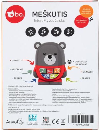 bo. Interaktyvus žaislas Meškutis" (Lietuvių kalba)