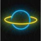 Dekoracija LED NEON Saturnas, geltona–mėlyna, 5 V USB/3x AA