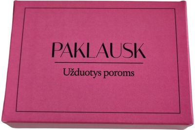 Pokalbių kortelės PAKLAUSK | UŽDUOTYS POROMS