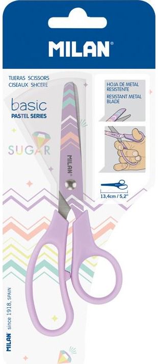 Žirklės MILAN Basic Pastel, 13,4 cm, violetinės spalvos