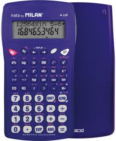 Mokslinis skaičiuotuvas MILAN, 228 funkcijų, mėlynos spalvos