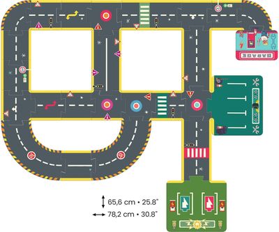 Dėlionė - trasa DJECO CRAZY MOTORS City Circuit 24 det.