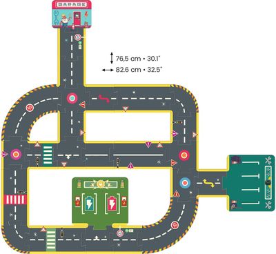 Dėlionė - trasa DJECO CRAZY MOTORS City Circuit 24 det.