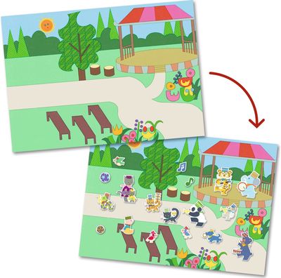Kūrybinis lipdukų rinkinys DJECO Thick stickers Fanfare