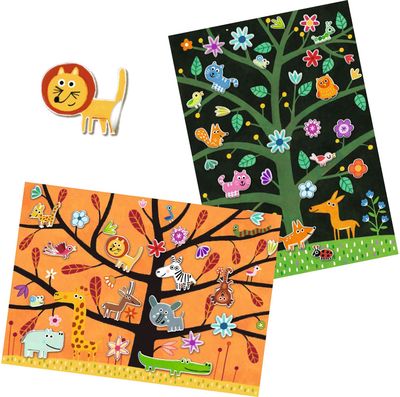 Kūrybinis lipdukų rinkinys DJECO Thick stickers Off-ground tag!