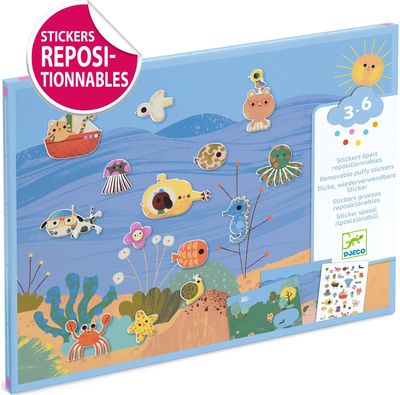 Kūrybinis lipdukų rinkinys DJECO Thick stickers Summertime