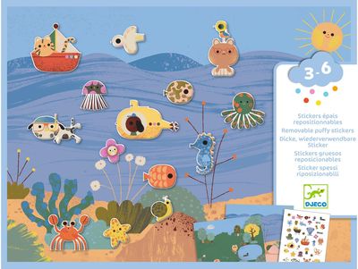 Kūrybinis lipdukų rinkinys DJECO Thick stickers Summertime