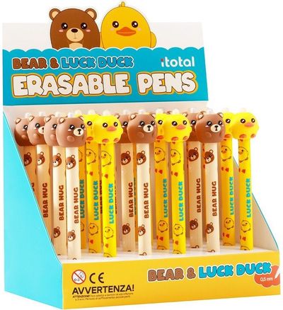 Ištrinamas rašiklis I-TOTAL 3D Bear & Pio Pio, įvairių rūšių