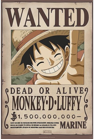 Plakatas ONE PIECE Wanted luffy, 61 x 91,5 cm