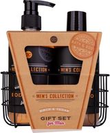 Dovanų rinkinys MEN'S COLLECTION metaliniame krepšelyje (kūno prausiklis+šampūna s), 300ml + 300ml