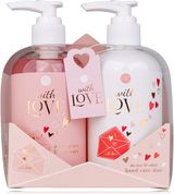Rankų priežiūros rinkinys WITH LOVE (skystas rankų muilas+rankų losjonas), 250ml + 250ml
