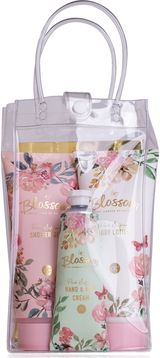 Kūno priežiūros rinkinys BLOSSOM (dušo želė+kūno losjonas+rankų kremas), 200ml+2 00ml+60ml