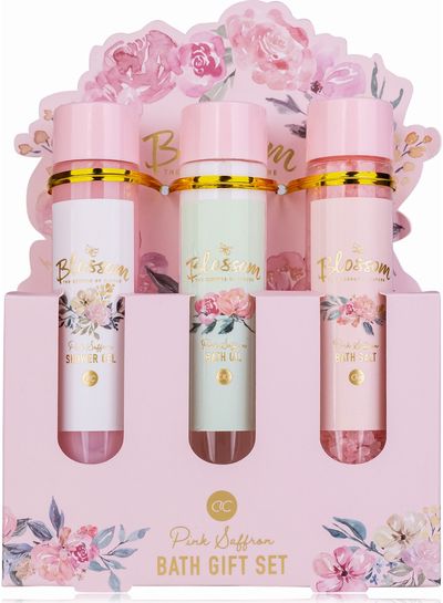 Vonios rinkinys BLOSSOM (dušo želė+vonios aliejus+vonios druska), 60ml+60ml+80g
