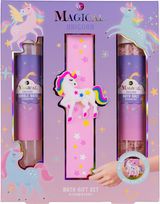 Vonios rinkinys MAGICAL UNICORN & MERMAID (vonios putos+vonios druska+apyrankė), įv.rūšys, 60ml+80g+1vnt