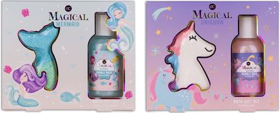 Vonios rinkinys MAGICAL UNICORN & MERMAID (vonios putos+vonios burbulas), įv,rūš ys, 100ml+110g/90g