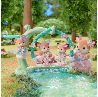 SYLVANIAN FAMILIES Mažyliai elniukai su gėlių sūpynėmis