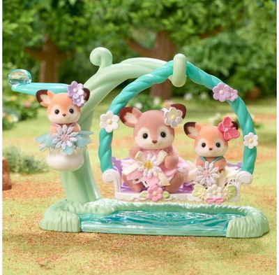 SYLVANIAN FAMILIES Mažyliai elniukai su gėlių sūpynėmis