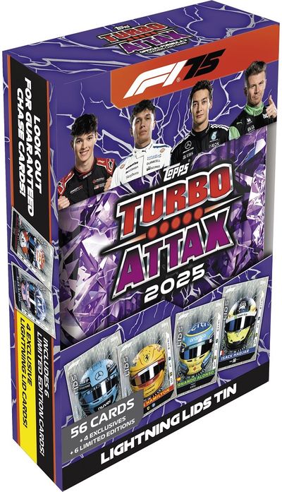 Kolekcinės kortelės TOPPS Formula 1 2025 Turbo Attax - Mega Tin (with tray)