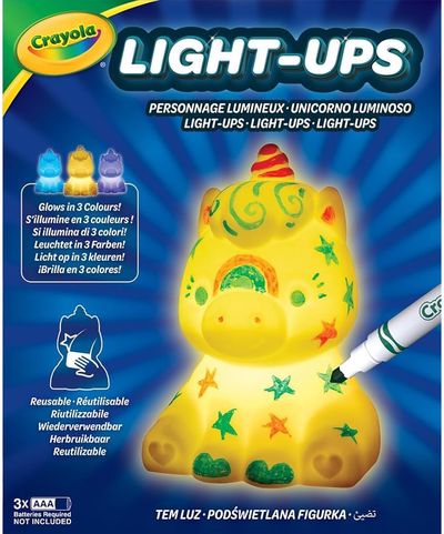 Kūrybinis rinkinys nuspalvink šviečiantį gyvūną CRAYOLA Light-ups – Unicorn/Drag on įv. rūšys