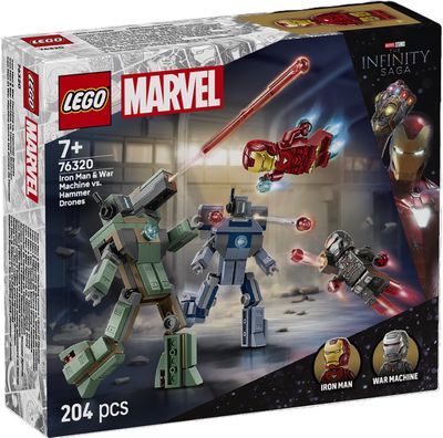 LEGO Super Heroes Geležinis žmogus ir Karo mašina prieš „Hammer“ dronus