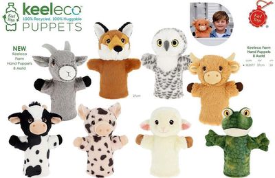 Žaislas ant rankos KEEL TOYS Farm Animals, 27 cm, įv. rūšių