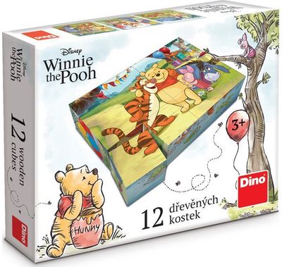 Kubelių dėlionė DINO Winnie The Pooh And Friends, 12 vnt.