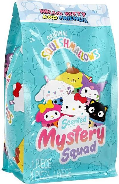 SQUISHMALLOWS HELLO KITTY Mystery Squad W25 paslaptingas pliušinis gyvūnėlis, 12