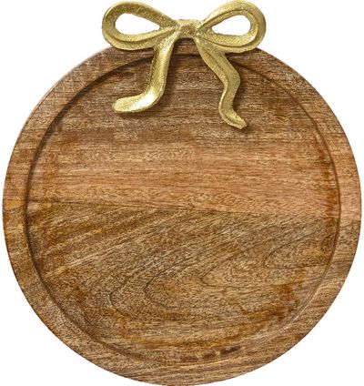 Padėklas su auksiniu kaspinu, iš mango medienos, auksinės sp., įv. rūšių