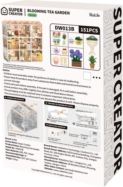Modeliavimo rinkinys ROBOTIME Super Store Blooming Tea Garden