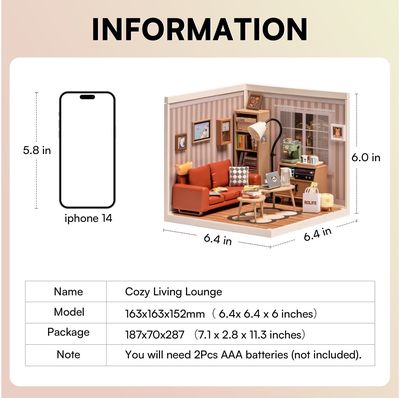 Modeliavimo rinkinys ROBOTIME Super Store Cozy Living Lounge