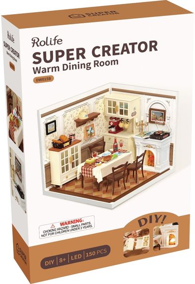 Modeliavimo rinkinys ROBOTIME Super Store Warm Dining Room